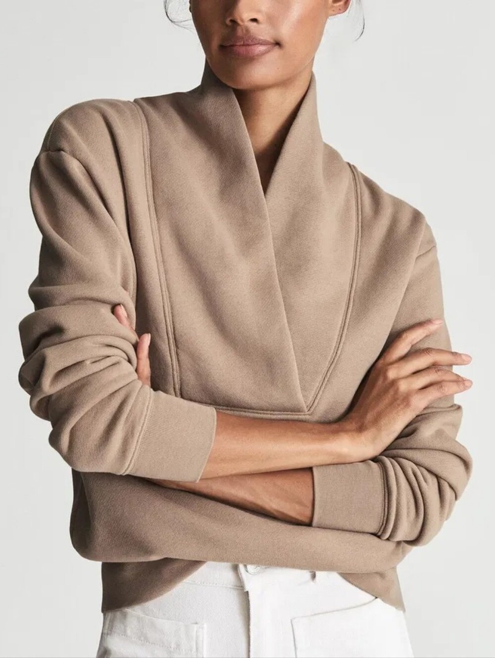 REISS | $175 Astrid Shawl Collared Sweater
